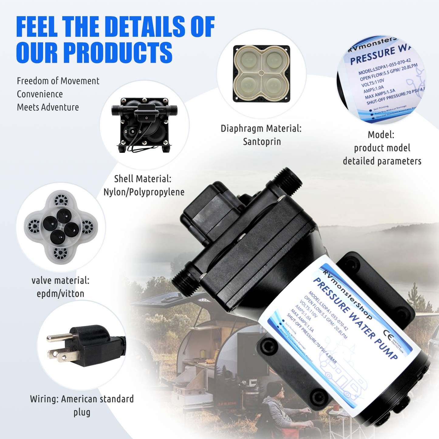 110V Water Pressure Diaphragm Pump