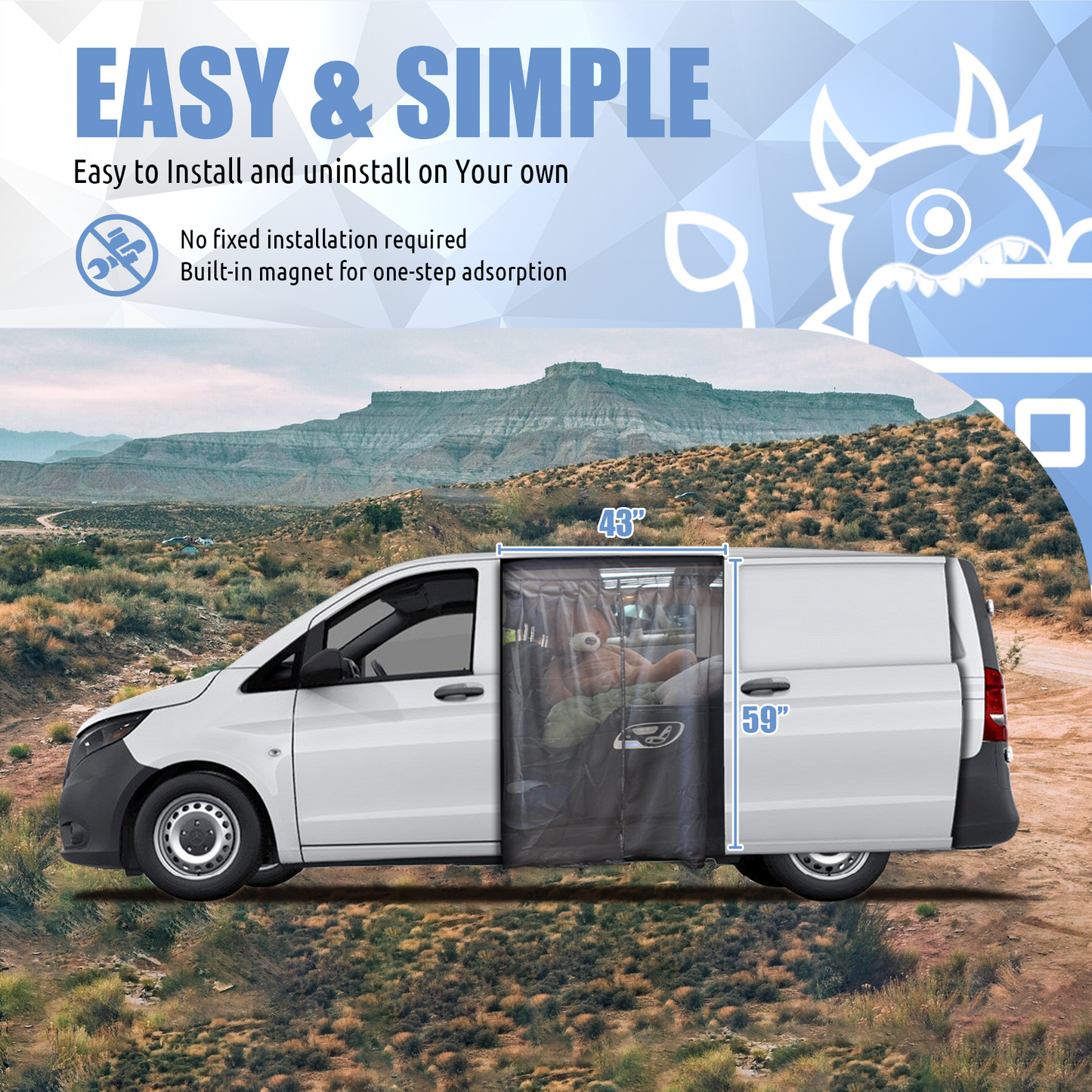 RV Sliding Door Mosquito Net(Small)