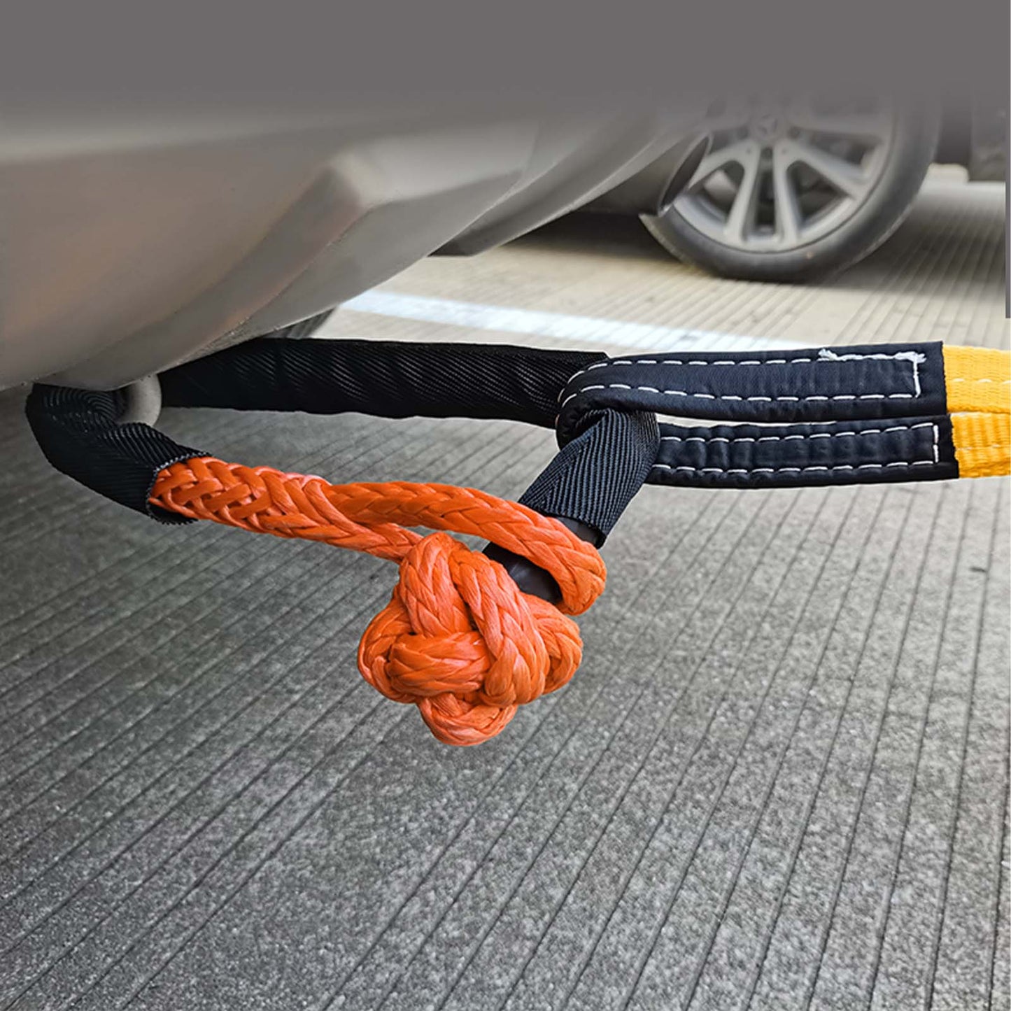 Off-road vehicle/RV trailer soft shackle release trailer buckle