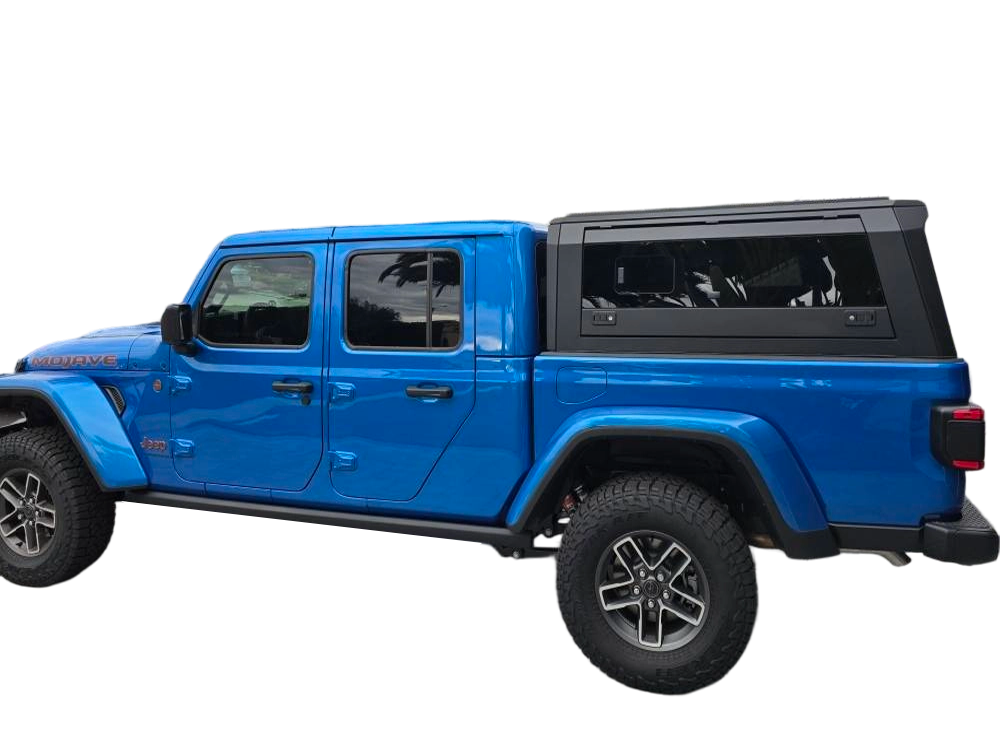 [Ships in 1 Week] Pickup Bed Cover 4x4 Offroad Truck Canopy Universal Black Truck Canopy | Fits Tacoma, Tundra, Ford &amp; More | Waterproof &amp; Secure | Easy Installation Small Glass