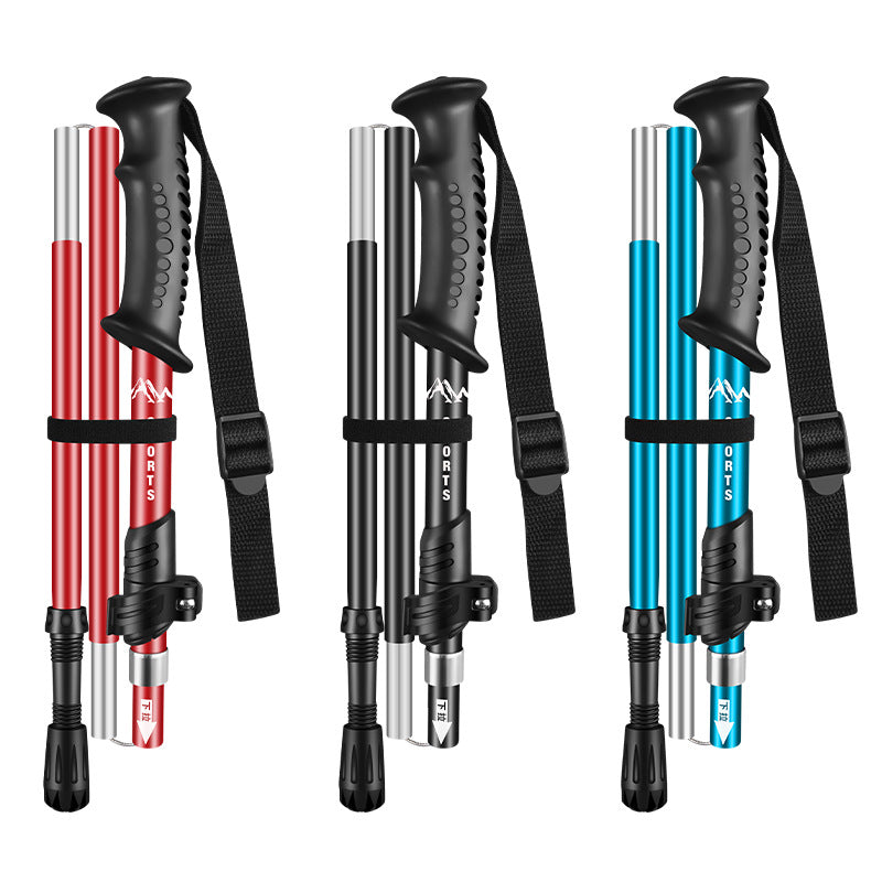 Aluminum alloy 5-section folding trekking pole