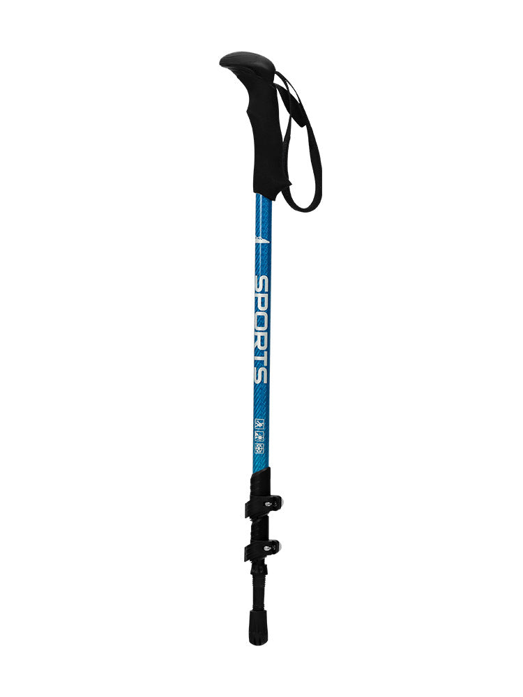 Straight handle retractable carbon fiber alloy trekking pole