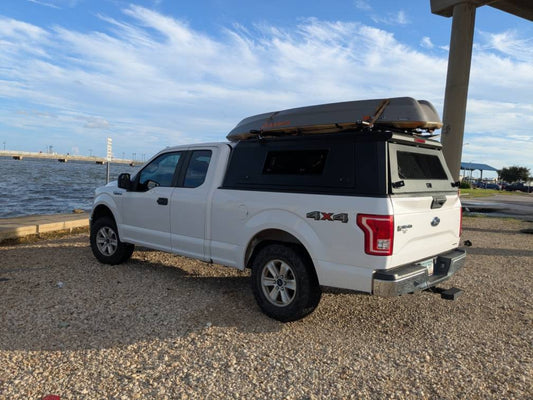 4x4 Aluminum Alloy Steel Pickup Hardtop Topper Camper Truck Canopy with Rack for F150 03