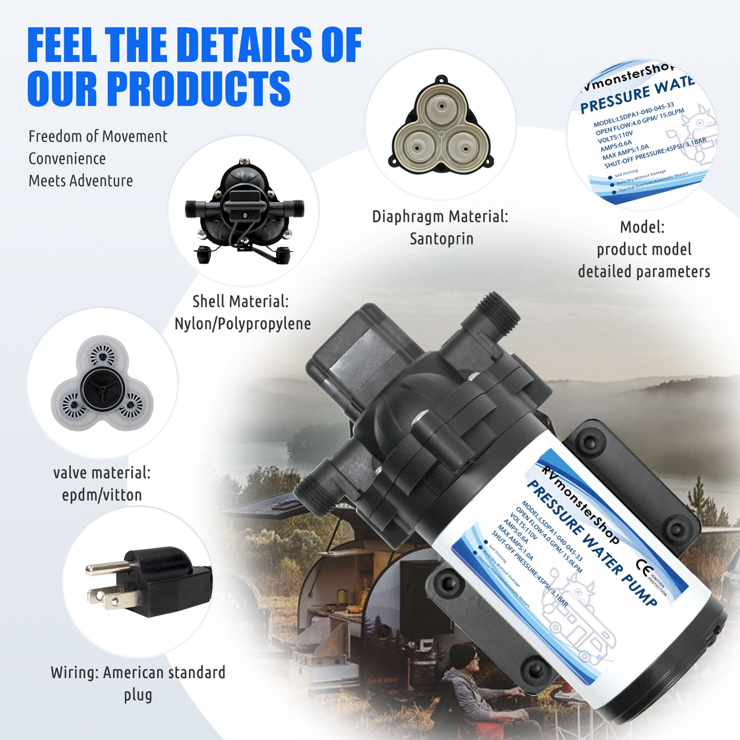 110V Water Pressure Diaphragm Pump