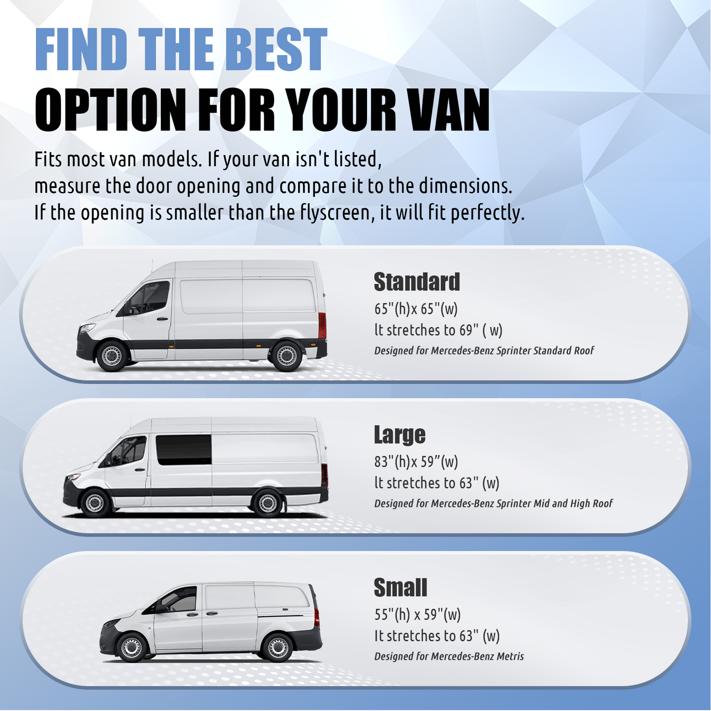 Insect-proof mosquito net for RV back door(Standard)