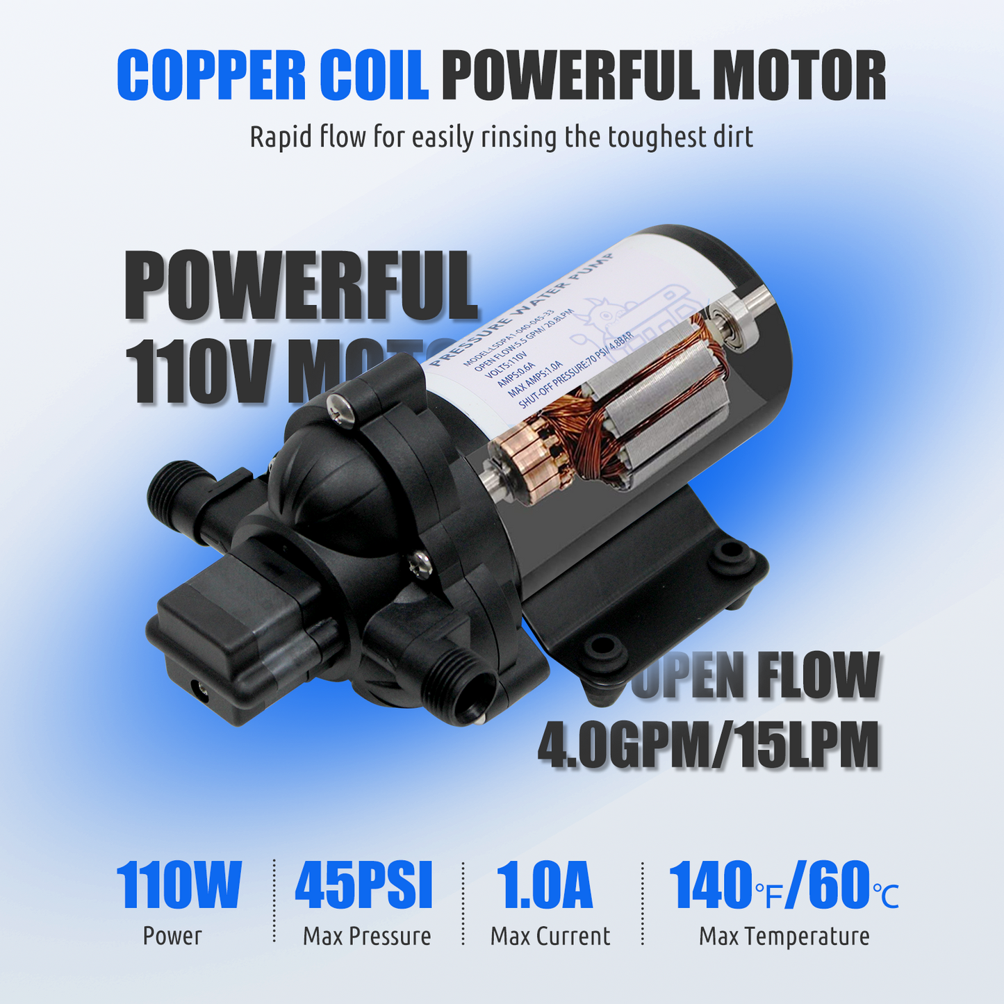 110V Water Pressure Diaphragm Pump