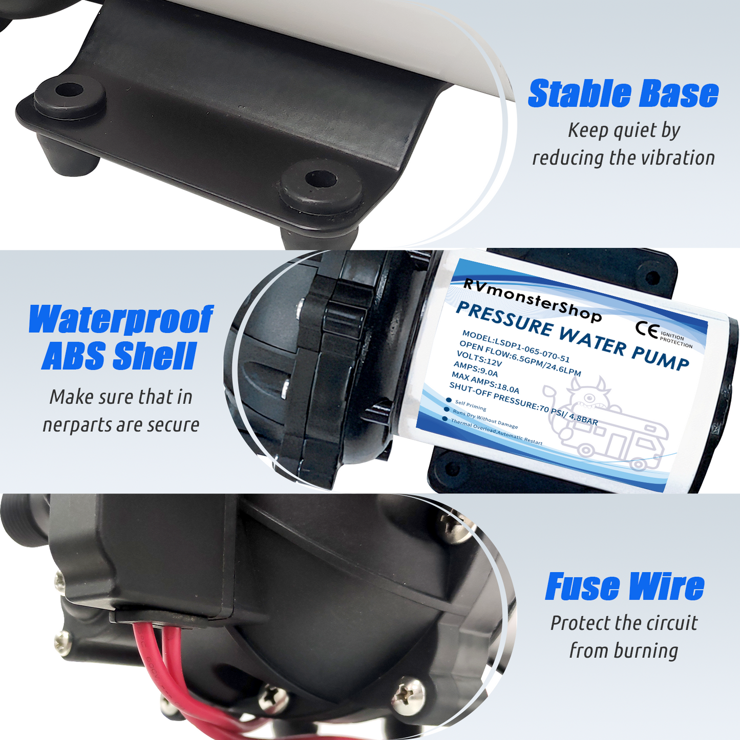 All new 5-Chamber 12V Water Pressure Diaphragm Pump