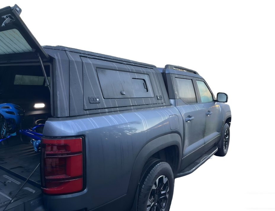 [Ships in 1 Week] Pickup Bed Cover 4x4 Offroad Truck Canopy Universal Black Truck Canopy | Fits Tacoma, Tundra, Ford &amp; More | Waterproof &amp; Secure | Easy Installation Big Glass